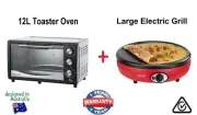 12L Mini Toaster Oven w/Timer + 30cm Crepe Maker Electric Dosa Pizza BBQ Grill