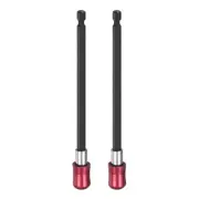 2pcs 6" 1/4 Inch Hex Shank Magnetic Extension Chuck Adapter, Red