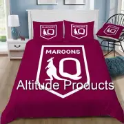 QLD Maroons State of Origin Logo Doona / Duvet Cover and 2 Pillow Slips