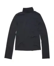 roll-neck cotton jumper XXS black