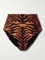 [Ulla Johnson] Ulla Johnson - Zahara Tiger-print Bikini Briefs - Multi - medium medium Multi