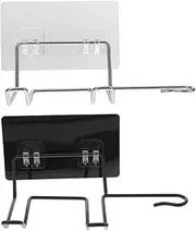 Baluue Hair Dryer Holder Wall-mounted Rack Rust- Material Adhesive Hooks Elegant for Home Barbershop