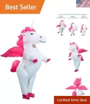 Whimsical Adult Unicorn Costume with Dual Blowers - Perfect for Gatherings