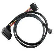 12GB/s Mini SAS Cable SFF 8643 to SFF 8639 NVMe SSD W/ 15 Pin SATA Power 50cm j