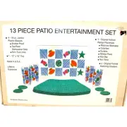Ocean Sea Patio Party Set Jumbo Glasses Placemats Tray Coasters Vintage 1980s