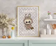 Labubu Louis Vuitton 11x17 Art Print (Shopping Labubu, Luxury, Designer Labubu)