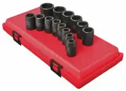 2652 14 Piece 1/2-Inch Drive Standard Metric 6 Point Impact Socket Set