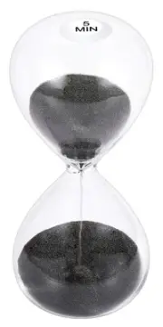 Sand Timer 5 Minute Hourglass: 5.1 Inch Black Sand Clock, Large Sand Watch 5 ...