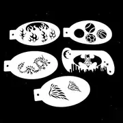 Bowitzki 5pcs Reusable Face Paint Stencils for Body Art Painting Halloween Party Makeup Temporary Tattoos Stencils (Batman)