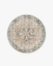 185' Round | Machine Washable Runner Rug | Kid & Pet Friendly | Indoor Rug | Kamran Coral Rug | Ruggable