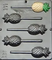 NEW 5 Cavity Fruit PINEAPPLE Chocolate Candy Fondant Plaster Clay Lollypop Mold