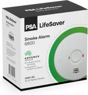 6800 240V Photoelectric Smoke Alarm with 9V Battery Back Up AS3786 2014