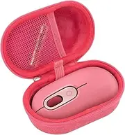 Geekria Mouse Carrying Case, Hard Shell Protective Travel Bag Wireless Mouse Storage Bag, Compatible with Logitech POP Mouse (Rose)