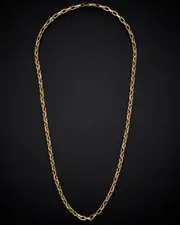 14K Italian Gold Square Link Necklace