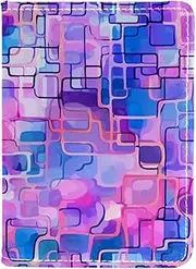 [CWAGFEQZ] Travel Passport Holder,PU Leather Passport Case,Passport Book,Bright Pink Pattern Purple