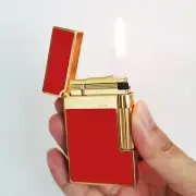 DP Ligne 2 Red Lacquer Lighters Ping Sound Gas Refill For Smoking Cigarette Gift