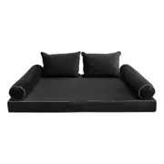 STYLE V4 Twin Velvet Contrast Indoor Daybed Mattress Pillow |COVER ONLY| AD350