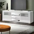 High-Gloss TV Cabinet Entertainment Unit Stand RGB LED 4 Modes Furniture 145cm