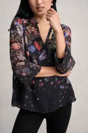 Viscose Georgette Printed Blouse - Midnight Floral