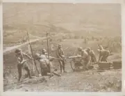 REPRINT OF ORIGINAL WWI PHOTO OF MOUNTAIN GUN GOING INTO POSITION
