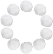 uxcell 2 Inch Faux Fur Pom Pom Balls, 10 Pcs White Fluffy Soft Faux Fur Pom Poms for Hats with Elastic Loop for DIY Knitting Hats Keychain Scarves Gloves Bags Shoes Accessories