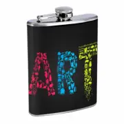 Art Em1 Flask 8oz Stainless Steel Hip Drinking Whiskey