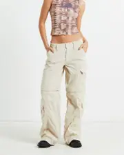 BDG Zip Off Y2K Pants Ecru