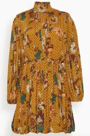 NWT Ulla Johnson Wilhemina Gathered Floral Jersey Bubble Mini Dress Sz S $570