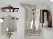 Water Separation Glass Teapot 600ML Tea Infuser Pot Transparent Wooden Handle