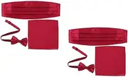[SAFIGLE] 6 Pcs Men's Bow Tie Cummerbund Set Pre-tied Tie Pocket Square Holder Stylish for Wedding Parties