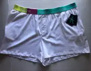 CALVIN KLEIN Pride This Is Love Cotton White Aqua Sleep Shorts Womens XL QS6970