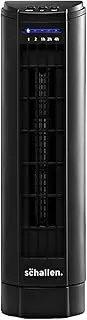 Schallen 15" Electric Air Cooling Quiet Oscillation Floor Desk Mini Tower Fan with Timer & Speed Settings (Black)