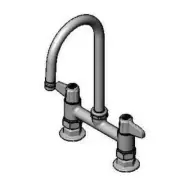 T&S Brass 5F-6DLS05CA 6" Deck Mount ADA Compliant Gooseneck Faucet