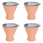 4x Annabel Trends 250ml Stainless Steel Double Walled Cocktail Cup Gelato Peach
