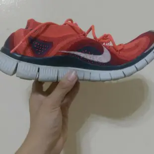 Nike free flyknit 5.0 紅/橘 襪子鞋 編織