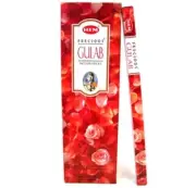 6 Sq Boxes x 8g HEM PRECIOUS GULAB (ROSE) Incense Sticks-Total 48 Sticks BULK