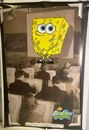 ROLLED 2003 RARE SPONGEBOB SQUAREPANTS DRAWING CLASS 22X34 POSTER NICK 2753