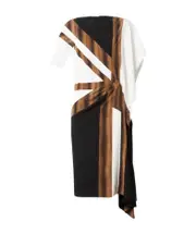 Burberry Flag Print Asymmetric Dress UK8,UK6 Black