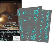 Glowing Stickers - Luminous Temporary Stickers | Glow-In-The-Dark Sttickers | Waterproof Temporary Body Glitter | Long-Lasting Sweatproof Makeup Patches For Women, Girls, Stage Shows, Arms, Shoulders