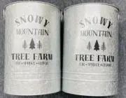 Wondershop decor Buckets set Snow Mountain Tree Farm FIR+Spruce+Cedar (Set Of 2)