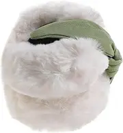 [MOBUTOFU] Warm Winter Earmuffs for Women Plush Ear Muffs Fashion Earmuffs Foldable Ear Cover White Black Skin-friendly Material