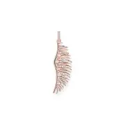 Pendant phoenix wing with pink stones rose gold
