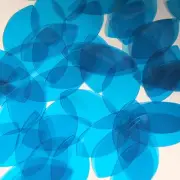 Navette Leaf Vinyl Shape 1.5" Blue Go Go Transparent