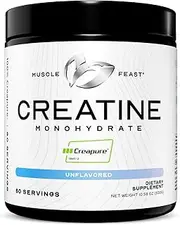 Muscle Feast Creapure Creatine Monohydrate Powder - Pre-Workout Or Post-Workout Easy To Mix And Gluten-Free (300G, Unflavored)