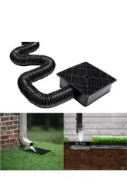 Rain Gutter Downspout Extensions Flexible-No Dig Low Profile Catch Basin Down...