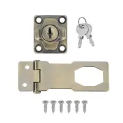 Keyed Hasp Lock with Keys & Screws 3 Inch for Cabinet (Green)