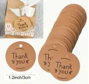 25 Thank You Swing Gift Tags Kraft 3cm Present Handmade Homemade Packaging Tag