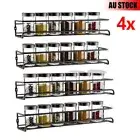 4PCS Metal Spice Rack Wall-mounted Jar Holder Kitchen Storage Cupboard Doors