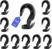 50PCs Plastic Shock Cord Hooks Elastic Plastic Shock Cord Bungee Rope Hooks F...