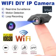 Mini WiFi Secret Pinhole Camera HD 1080P Nanny Camera Screw Button Lens Cam 64GB